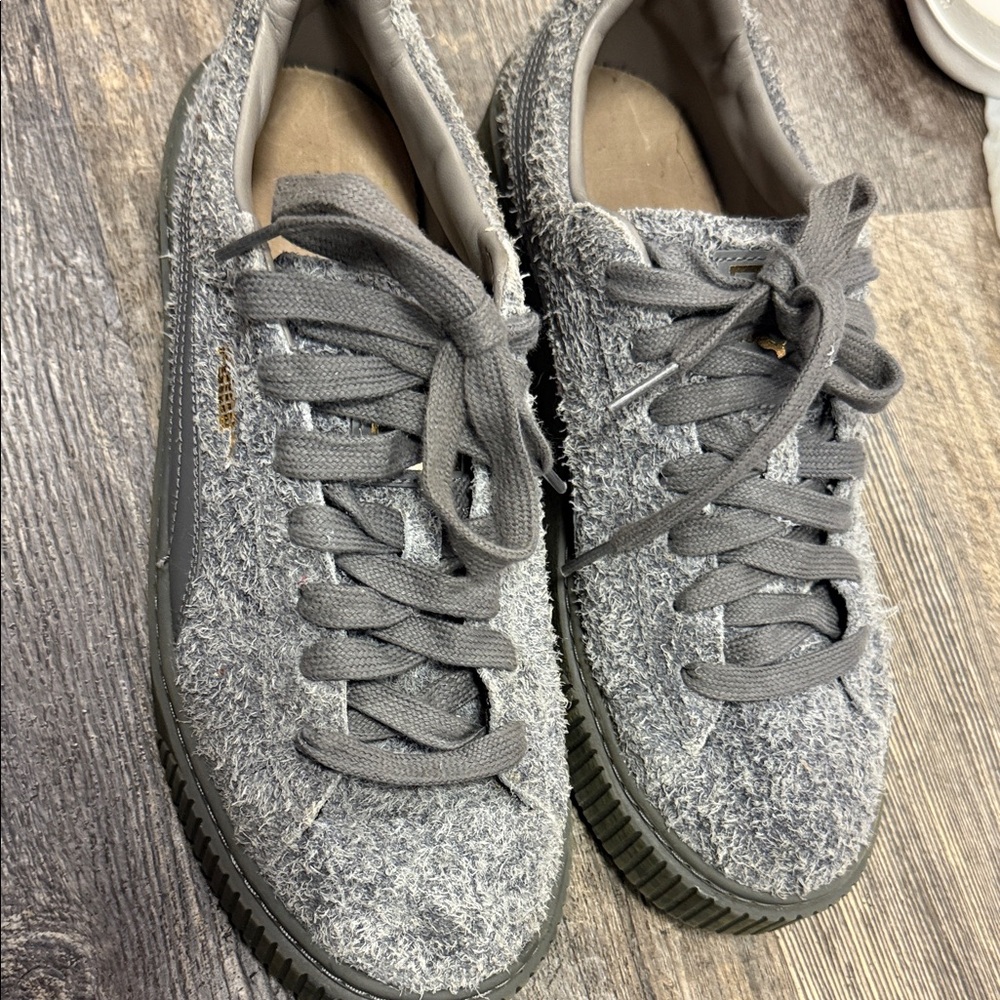 Puma Elemental Platform Textured Suede Sneakers Size 10